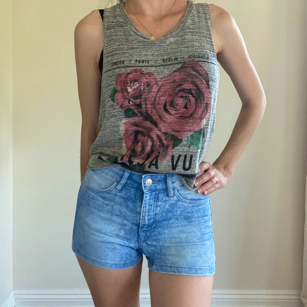 DIVIDED H & M Mini Stretch Jean Shorts - high rise